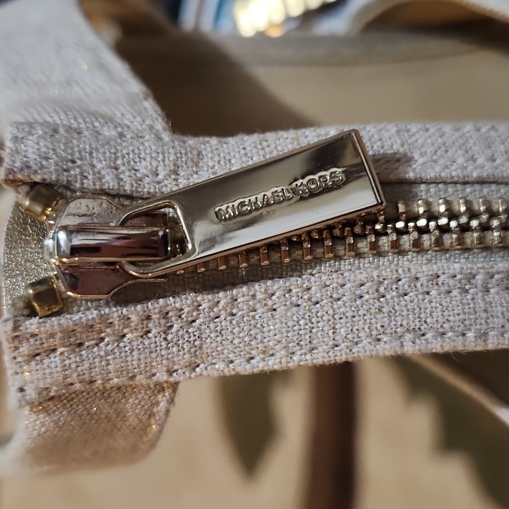 Michael Mk Kors Elegant Cream/gold Sandals Michael Kors Berkley Wedhe - Picture 4 of 9